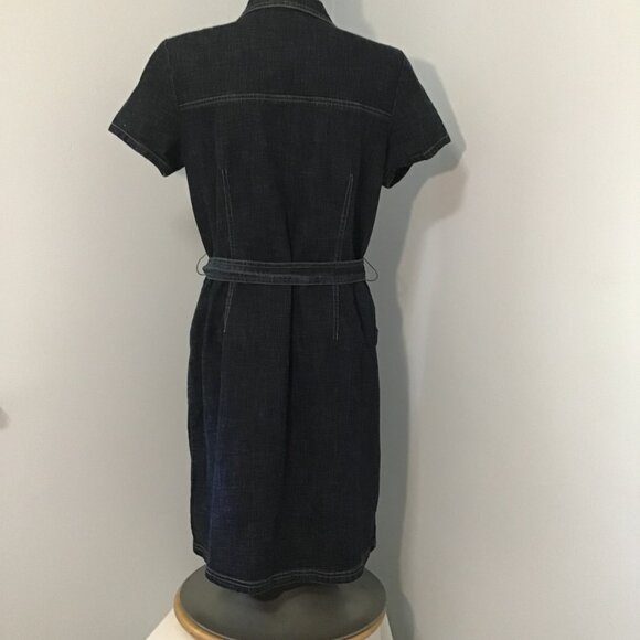 Point Zero Dark Wash Short Sleeve Denim Dress Size 13 - Picture 6 of 13